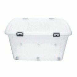 Caja De Almacenamiento Transparente Con Ruedas 120 Lts