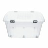 Caja De Almacenamiento Transparente Con Ruedas 120 Lts