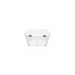 Caja De Almacenamiento Transparente Con Ruedas 120 Lts