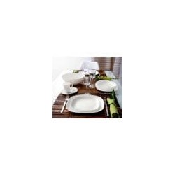 Juego de 6 Platos Vidrio Opal Para Postre Carine Blanco