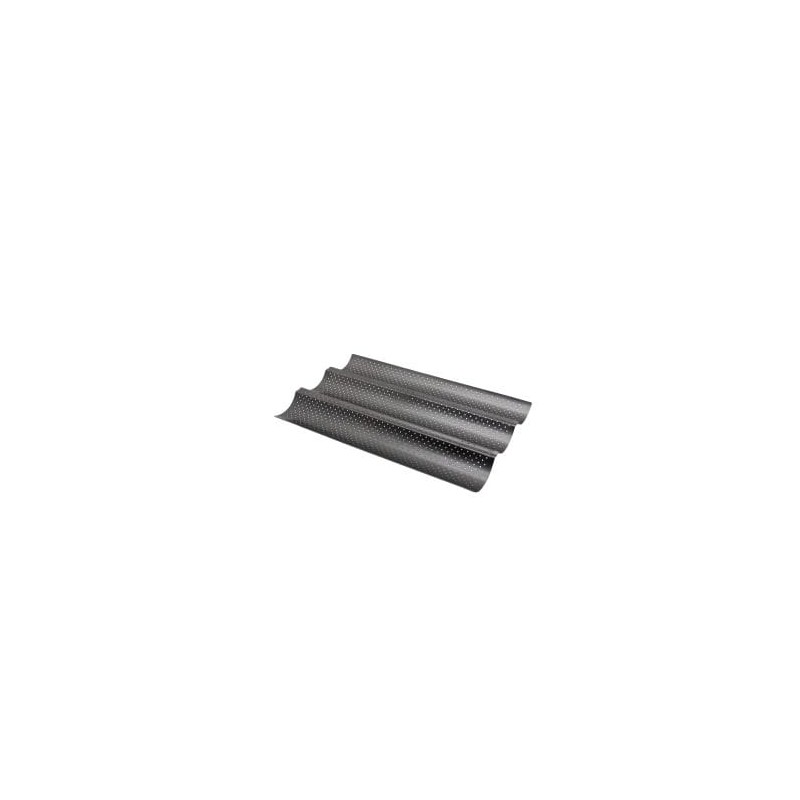 Molde Para Baguette Perforado 3 Cavidades / 38 X 24 Cm