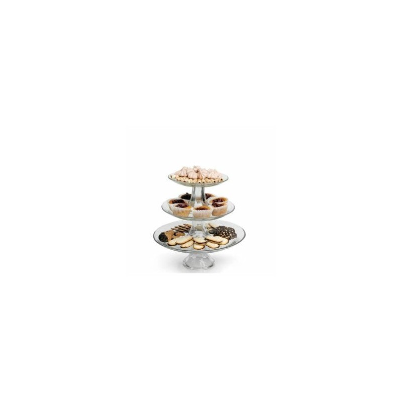Plato Pastelero De Vidrio Con Pie Anchor Hocking – 3 Pzas