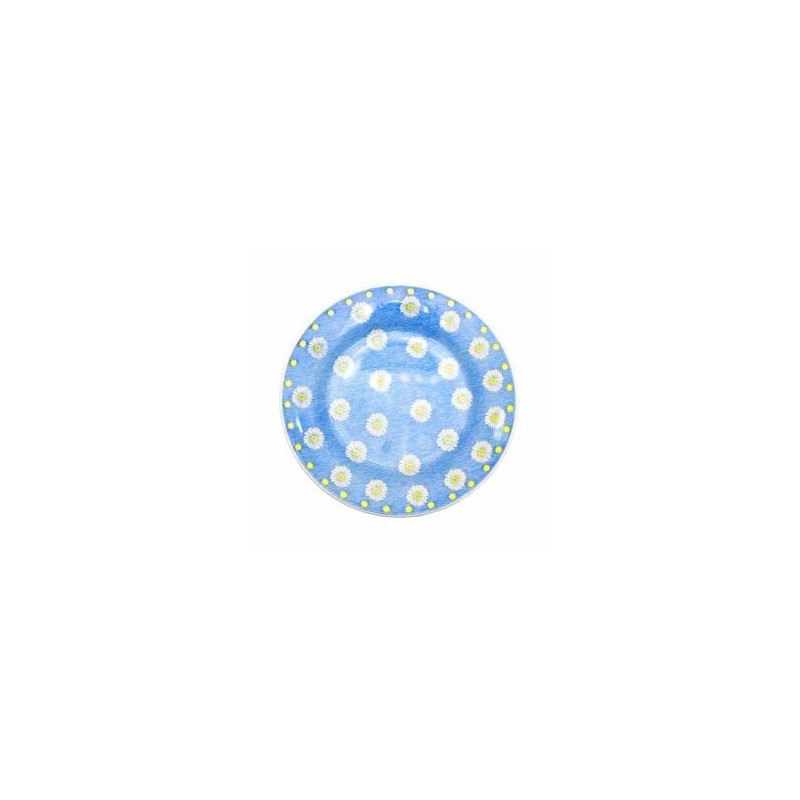 Plato Trinche De Cerámica 26 Cm Decorado Margaridas