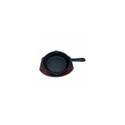 Sarten De Hierro Fundido Y Base De Madera Mini 14 Cm – 12 Pzas